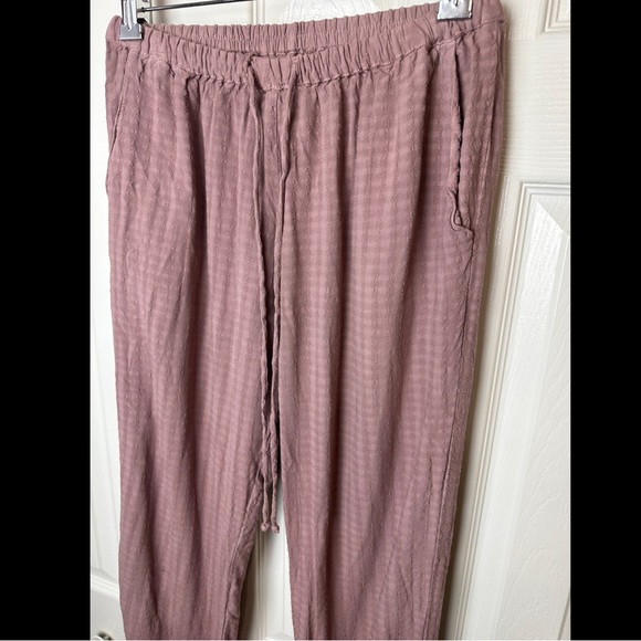 Anthro SATURDAY SUNDAY Lounge Pajama Sleep Bottoms Pants Mauve Pink Purple Rose - Picture 3 of 10